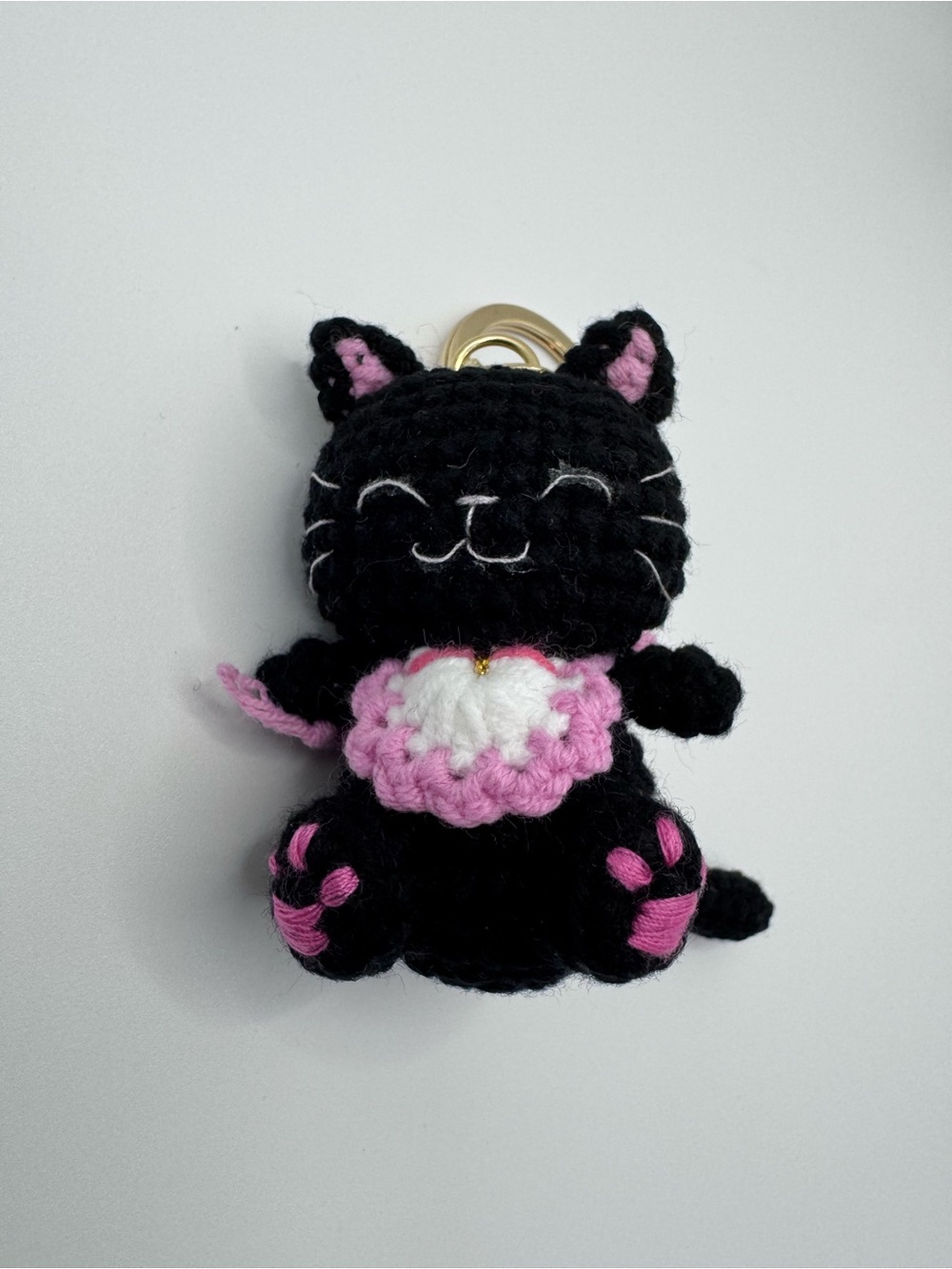 2 for $20 Item, Cute Crocheted Cat Keychain with Bib